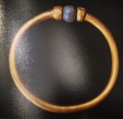 An ancient gold bracelet that was stolen from the Egyptian Museum in Cairo. Photo: Egyptian Ministry of Tourism and Antiquities
