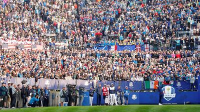 Team Europe's Thorbjorn Olesen during the Fourballs. Reuters