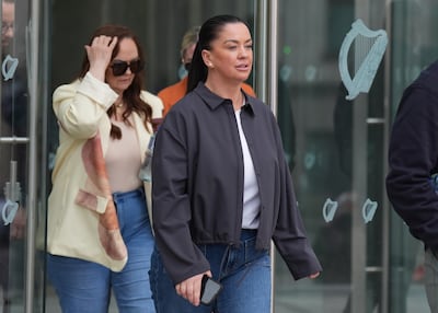 Noel Kirwan's daughter, Donna, leaving the Criminal Courts of Justice in Dublin. PA