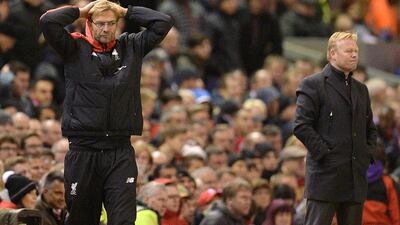 Liverpool have drawn all three games under manager Jurgen Klopp after giving up the lead yesterday at home to Southampton. Oli Scarff / AFP