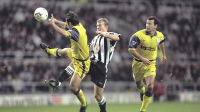 Newcastle United 7-1 Tottenham (December 28, 1996). A brace apiece for Alan Shearer, centre, Les Ferdinand and Rob Lee set Newcastle on their way to a huge Premier League win at St James Park. Getty Images