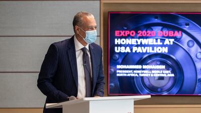 Mohammed Mohaisen, president of the Mena region and Turkey at Honeywell, at a press conference announcing plans for the US Pavilion at Dubai Expo 2020. Antoine Robertson / The National