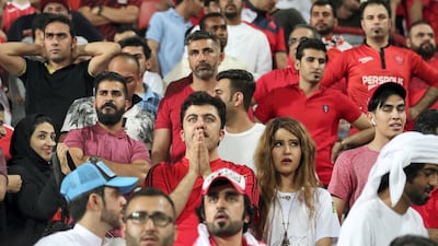 Persepolis supporters dejected after Al Jazira earn late win during their Asian Champions League game at Mohammed bin Zayed Stadium in Abu Dhabi. Pawan Singh / The National
