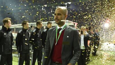 Manager Pep Guardiola and his Bayern Munich side won their fourth trophy of the 2013/14 season with the DFB-Pokal (German Cup) victory on Saturday. Odd Andersen / AFP / May 17, 2014