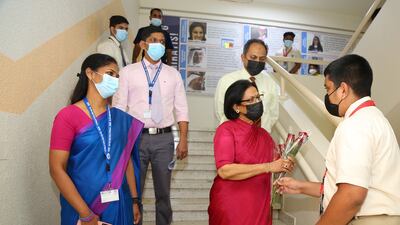 Her pupils also paid tribute to her and wished her a happy retirement. Photo: Gems Education