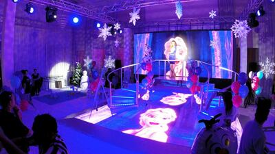 A Frozen themed brithday party held at Zabeel Saray in Dubai. Courtesy Cheeky Little Events
