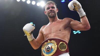 Billy Joe Saunders could be stripped of his WBO middleweight title belt unless he can get a licence to fight Demetrius Andrade in Boston this month. Getty Images