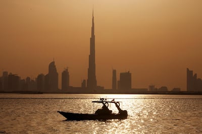 The Burj Khalifa dominates the Dubai skyline. The National
