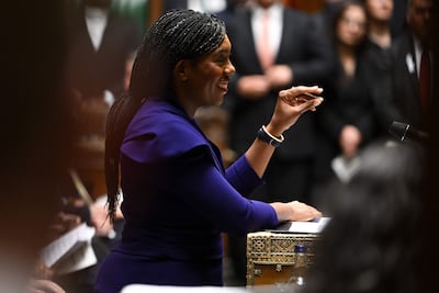 Opposition Conservative Party leader Kemi Badenoch was critical of the budget. AFP