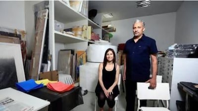 The artists Cristiana de Marchi and Mohammed Kazem at Empty 10 in Dubai. Sarah Dea / The National