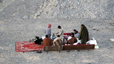 People camping in Ras Al Khaimah. Pawan Singh / The National