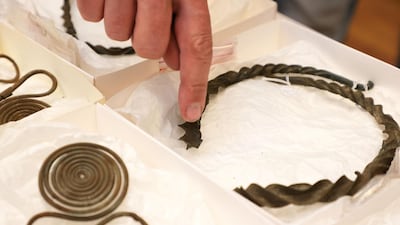 The treasure was found outside the town of Alingsas in April. Swedish orienteering enthusiast Tomas Karlsson stumbled upon it lying in front of a huddle of rocks. AFP