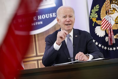 US President Joe Biden speaks during the Major Economies Forum. Bloomberg