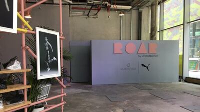 Roar by Puma Women classes and workshops are held in a multi-use warehouse-style room with Instagram-worthy interiors. Courtesy Hafsa Lodi