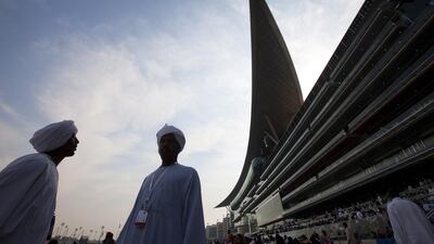 Fans from Sudan at the Dubai World Cup at Meydan Racecourse. Jaime Puebla / The National