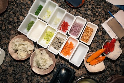 The ingredients at a ceviche masterclass at Coya Abu Dhabi