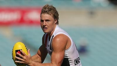 St Kilda’s Clinton Jones has apologised to Blake Johnston for setting him on fire. Scott Barbour / Getty Images