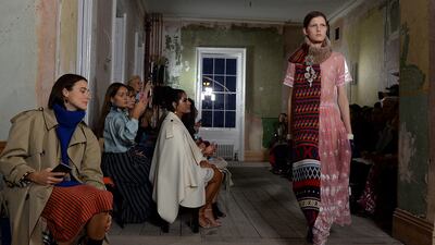 A model presents a creation at the Burberry Spring/Summer 2018 show at London Fashion Week. Mary Turner / Reuters