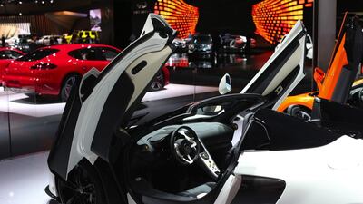 The special-edition McLaren 650S Spider Al Sahara, which boasts paint containing 24-carat gold particles. Jasper Juinen / Bloomberg