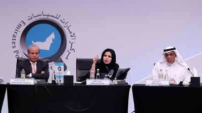 Salem Alyami, political analyst and former adviser at the Saudi Ministry of Foreign Affairs, (far right) said the Qatar crisis will continue to create instability in the region. Pawan Singh / The National