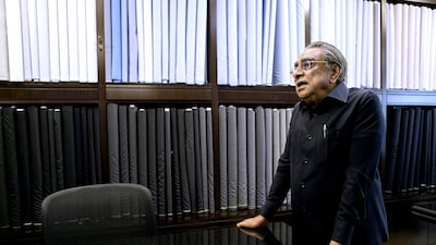 PN Parmar, chairman and founder Parmar Tailors. Reem Mohammed / The National