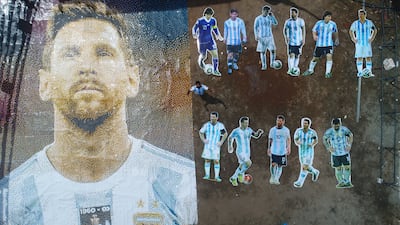 Yadil Iqbal outside his restaurant in Kondungallur town, Kerala, India where he paus homage to Lionel Messi and other Argentine stars. Photo: Yadil Iqbal