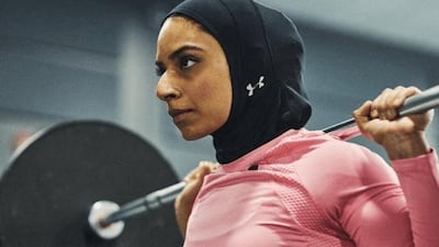Saman Munir stars in the campaign for Under Armour's first sports hijab. Courtesy Under Armour