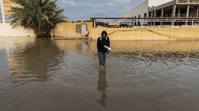 The aftermath of heavy rain in the Al Quoz area of Dubai. Antonie Robertson / The National