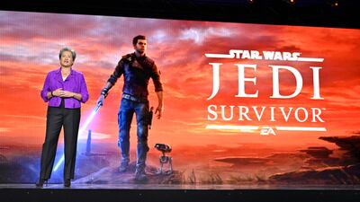 AMD chairwoman and chief executive Lisa Su at the trade show. AFP