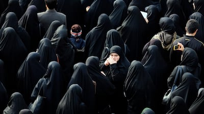 Iranian women take to the streets to mourn the death of Suleimani. EPA