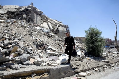 Remnants of buildings in Raqqa. Arianna Pagani for The National