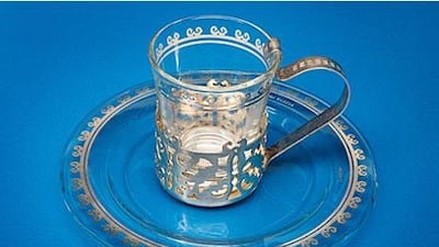 Shedir pattern tea glass Dh195 and plates Dh124 (both per pair) from the Alibaba collection by Paola Navone for Egizia, available exclusively from Boutique 1, The Walk at Jumeirah Beach Residence, Dubai; 04 425 7888