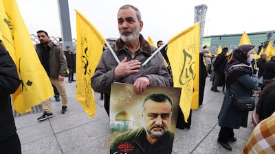 Mourners at Mousavi's funeral in Tehran. AFP