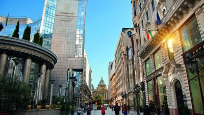 Jozsef Attila U Street in Budapest was named after one of Hungary’s most well-known 20th-century poets. Sylvain Sonnet / Corbis