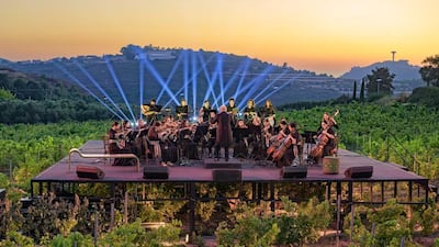 Rimsky-Korsakov’s Scheherazade was performed against the Jbeil Mountains by Dubai's Firdaus Orchestra. Photo: Ixsir