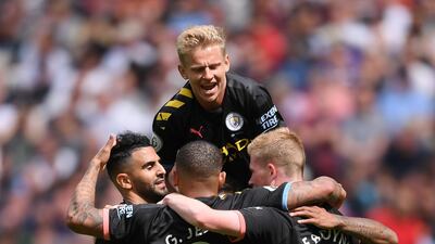 Man City's players had plenty to celebrate. Getty