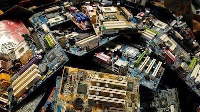 Former students of the American University of Sharjah are developing a plan for recycling unwanted electroni devices that often end up in the rubbish, becoming hazardous waste. Reuters / Juan Carlos Ulate
