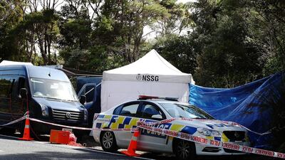 The scene where the body of British tourist Grace Millane has been found by New Zealand police in the Waitakere Ranges on December 09, 2018 in Auckland. Getty Images