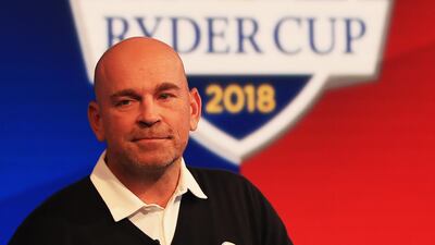Thomas Bjorn during the Ryder Cup Team Europe wildcard announcement in Isleworth, England. Getty Images