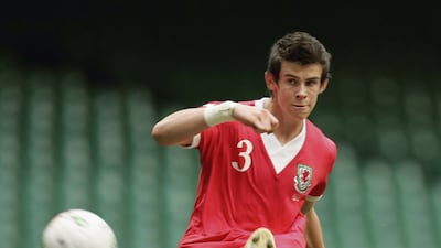 Gareth Bale scores from a free kick for Wales during the Euro 2008 qualifying match against Slovakia in Cardiff on October 7, 2006. Getty