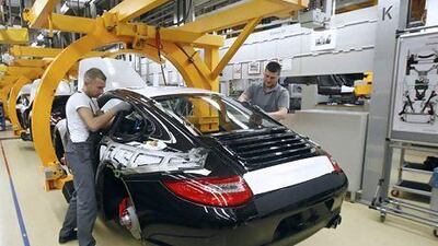 The Germans' manufacturing competitiveness is seen to be overtaken by the Indians in five years' time. Michael Dalder / Reuters