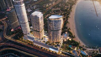 Nakheel's Palm Beach Towers development on Palm Jumeirah. Photo: Nakheel