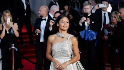 British tennis star Emma Raducanu at the world premiere of 'No Time To Die', at the Royal Albert Hall in London. Reuters
