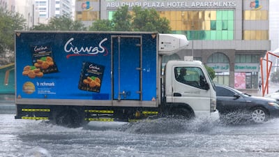 Most parts of the UAE were experiencing heavy rain and thunderstorms for a second day. Victor Besa / The National