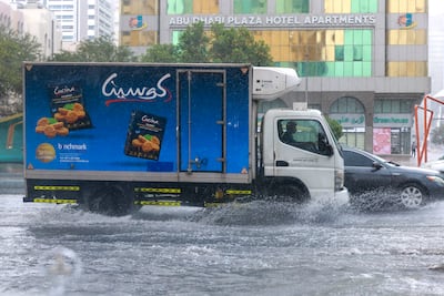 Rain which fell in Abu Dhabi in the last few days caused significant disruption. Victor Besa / The National