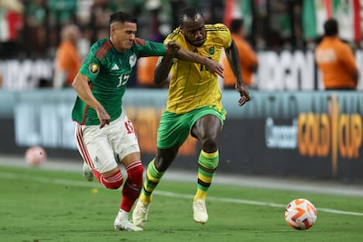 Michail Antonio of Jamaica during the 2023 Concacaf Gold Cup semi-final against Mexico on July 12, 2023. Getty Images