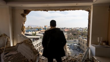 The Khani Abad neighbourhood of Tehran after US bombing in March. Getty Images