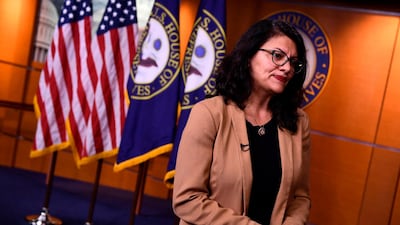 2019 US representative Rashida Tlaib. Brendan Smialowski / AFP