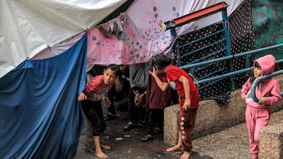 It is feared many of the makeshift tents for Palestinians will not be fit for purpose during the colder, wetter winter months. AFP