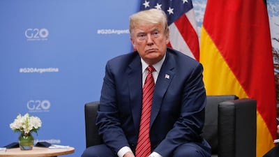 President Donald Trump at the G20 summit in Buenos Aires, Argentina. Pablo Martinez Monsivais / AP